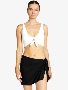 Robin Piccone Black ‘Ava’ Pareo Wrap Bathing Suit Cover Up, One Size